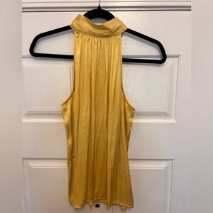 Yellow Choker Sleeveless Blouse